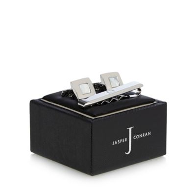 J by Jasper Conran Mother of pearl tie bar and cufflinks in a gift box